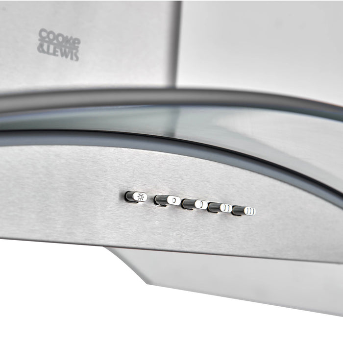 Cooke & Lewis Cooker Hood CLCGLEDS60 Inox LED Stainless Steel Curved (W)60cm - Image 5