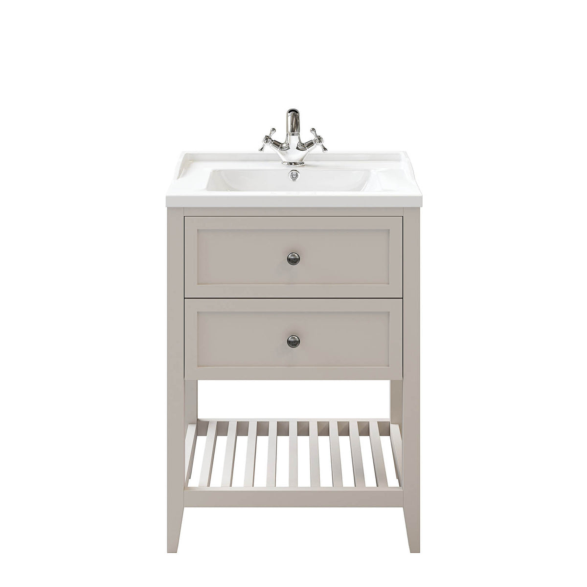 Bathroom Vanity Unit Perma Satin Grey Freestanding Storage Cabinet Furniture - Image 4