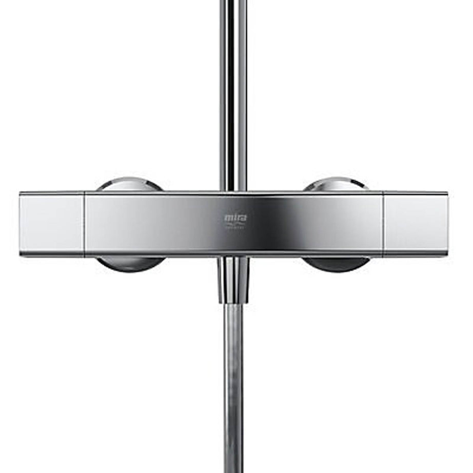 Mira Mixer Shower Thermostatic Brass Chrome Effect Square Dual Head Rainfall - Image 4