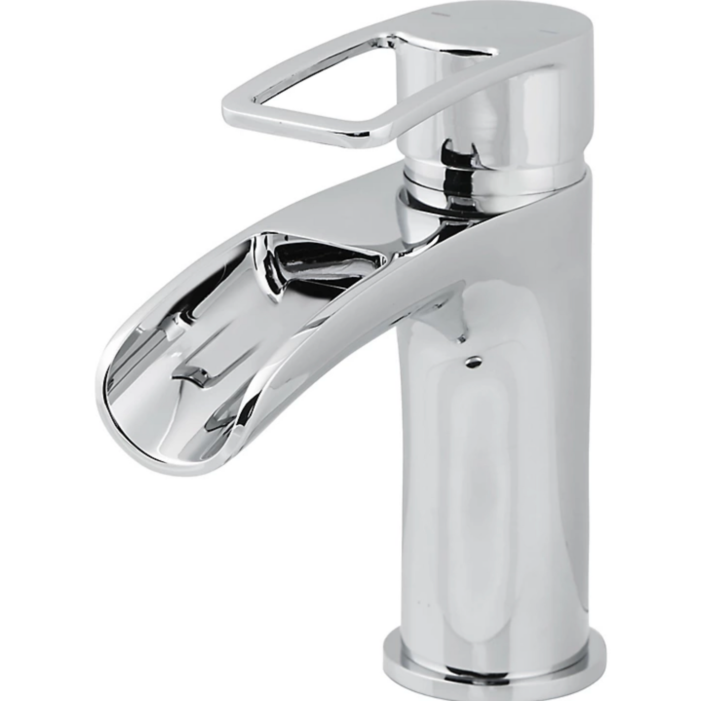 Bathroom Basin Tap Mono Mixer Chrome Single Lever Waste Brass Waterfall Modern - Image 1