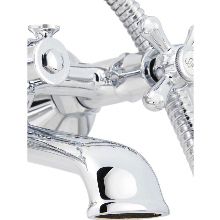 GoodHome Bath Shower Mixer Tap Etel Victorian Style Traditional Style Chrome - Image 3