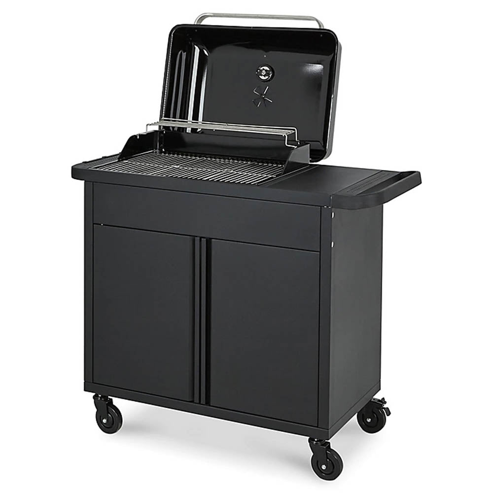 Barbecue Charcoal Grill Black Wheeled Portable Outdoor Garden Camping Storage - Image 3