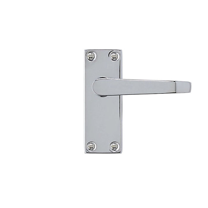 Internal Door Handles Straight Latch Chrome Effect Steel (L)101mm Pack Of 3 - Image 2