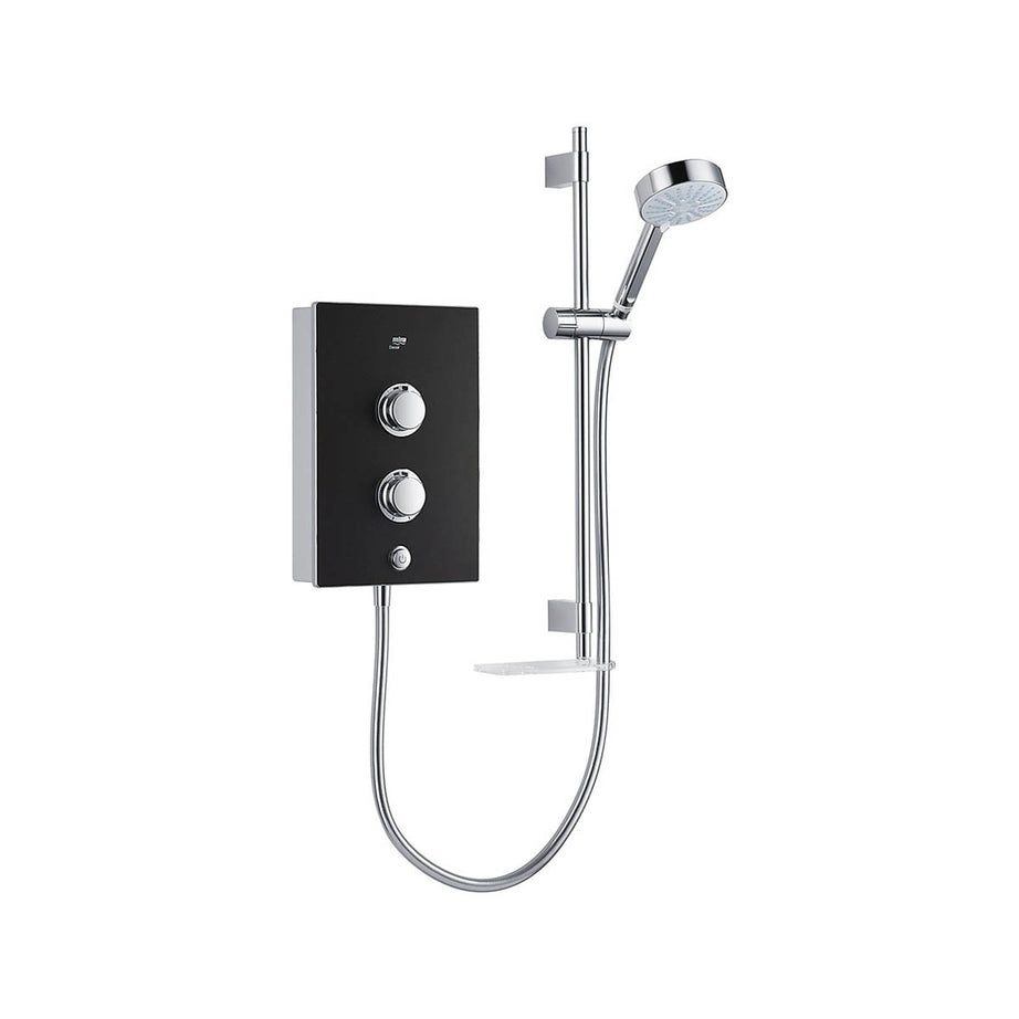 Mira Electric Shower Black Onyx Manual Round Head 4 Spray Pattern 9.5kW - Image 1