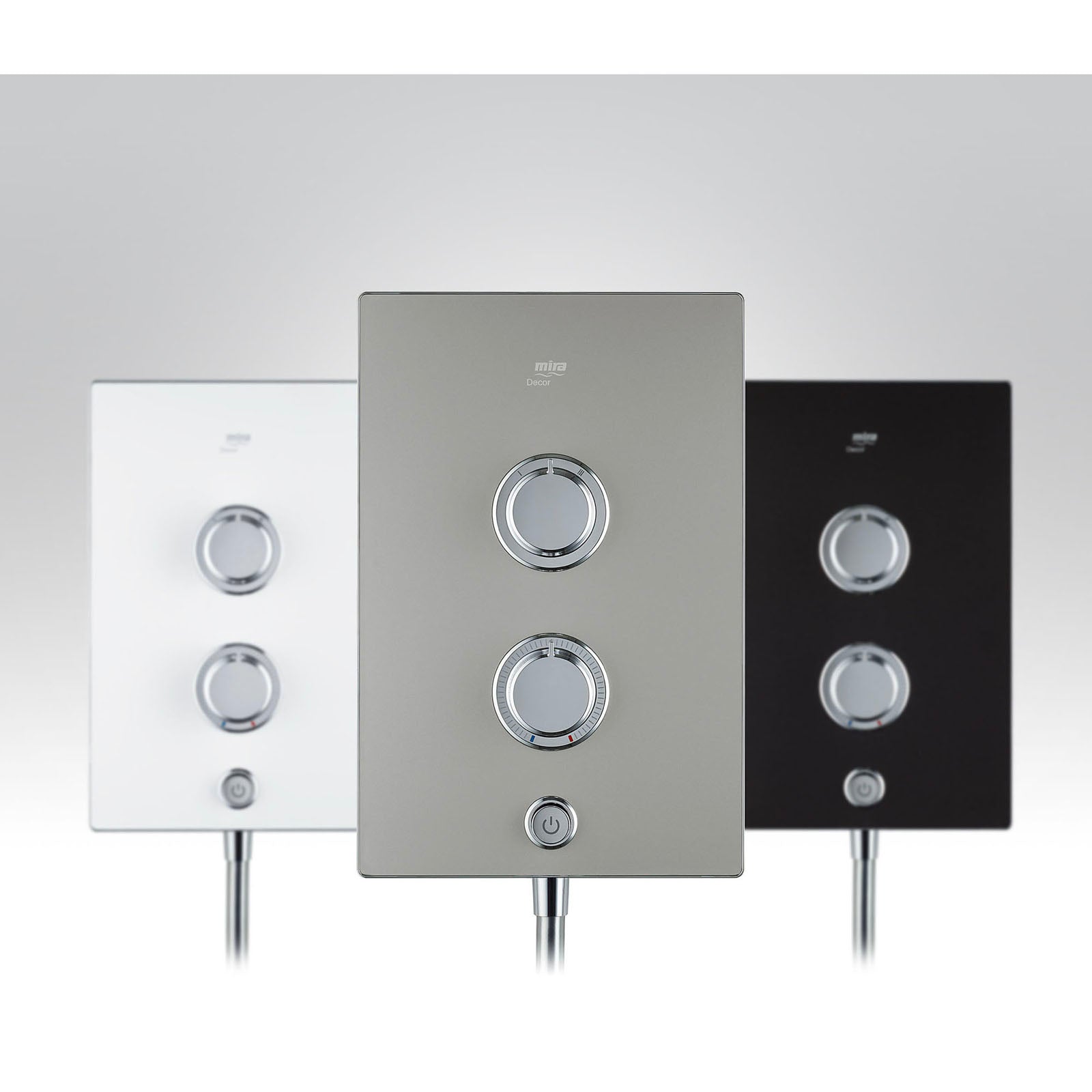 Mira Electric Shower 10.8kW Silver Single Spray Pattern Twin Round Head Bathroom - Image 5