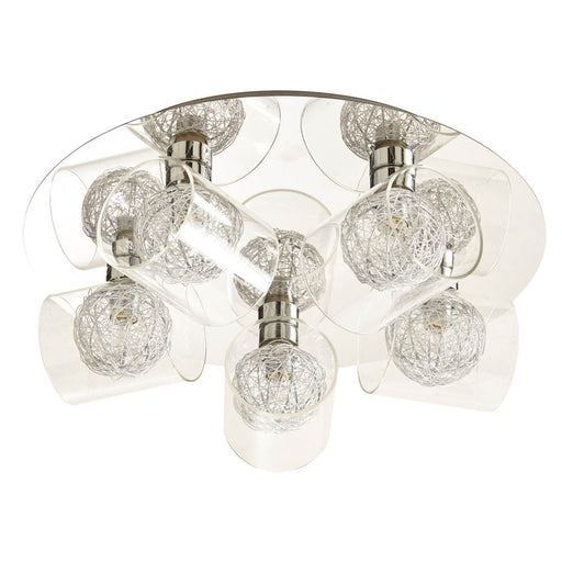 Ceiling Light 5 Way Chandelier Lamp Brushed Chrome Modern Living Room Bedroom - Image 1