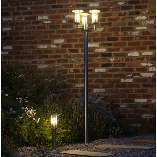 Outdoor Post Lamp Lantern 3 Way Light Halogen Modern Garden Walkway Patio 2M - Image 1