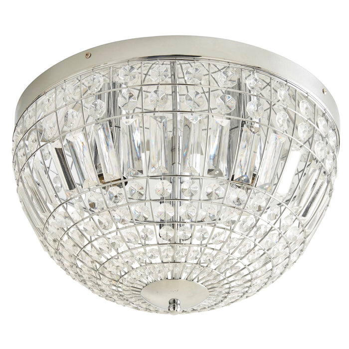 Kryos Ceiling Light 3 Lamp Glass Brushed Chrome Effect Living Room Lighting - Image 2