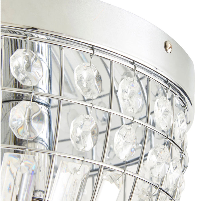 Kryos Ceiling Light 3 Lamp Glass Brushed Chrome Effect Living Room Lighting - Image 5
