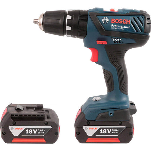 Bosch Combi Drill Cordless 18V 2x3.0ah Li-ion GSB18-2-LIPlus Keyless Compact - Image 1