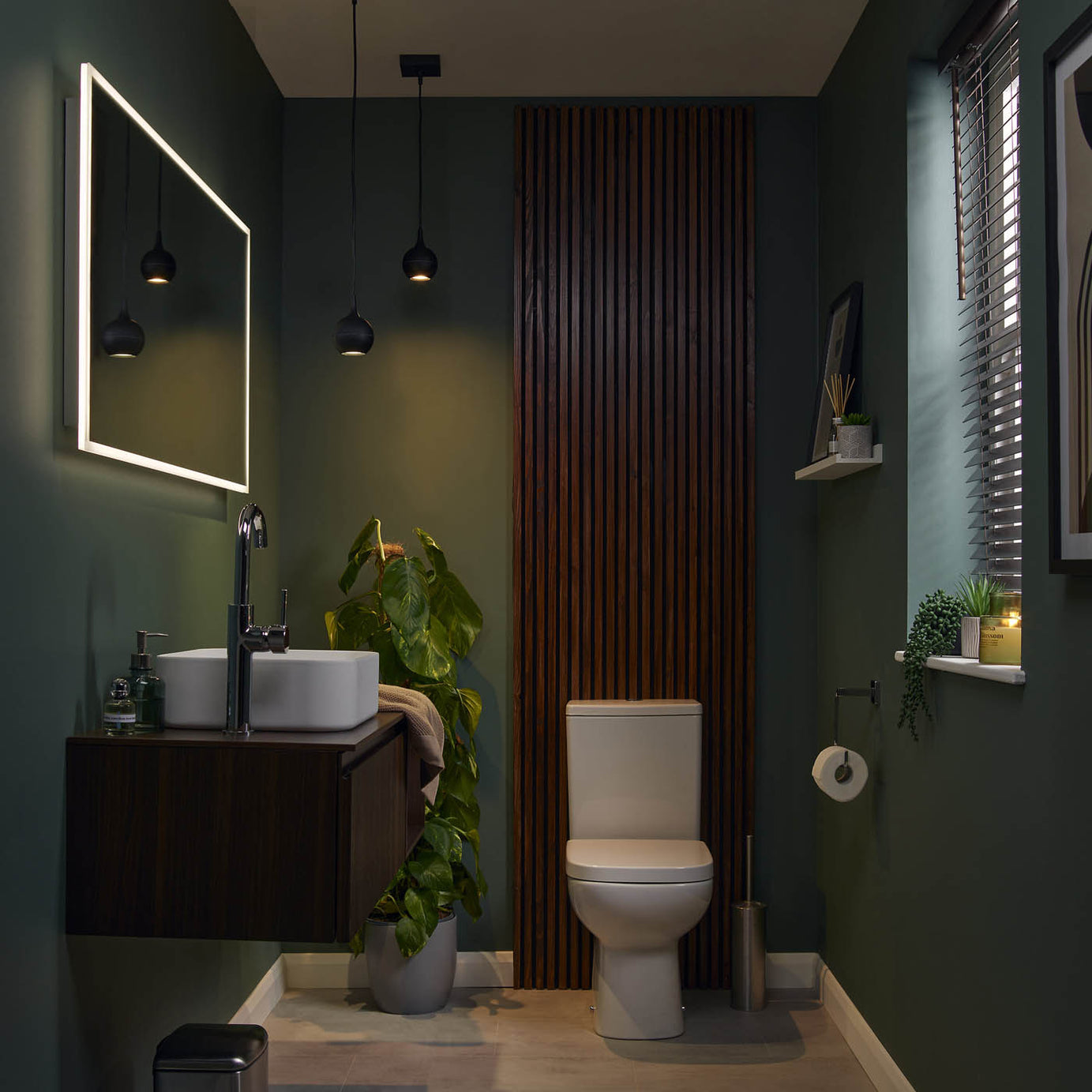 Venetian Blinds Dark Brown Basswood Bedroom Living Room Modern (W)60x(L)180cm - Image 4