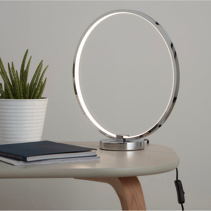 GoodHome Annelus Chrome Effect LED Table Light Desktop Living Room Light - Image 1