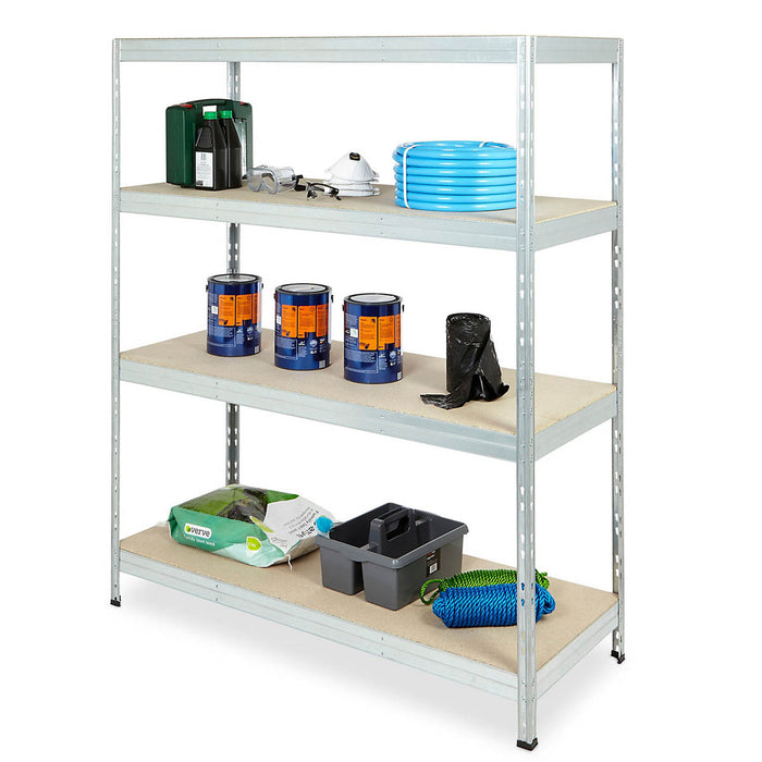 Garage Shelving Unit 4 Tier Storage HDF Steel Adjustable (H)1800 x (W)1500mm - Image 2