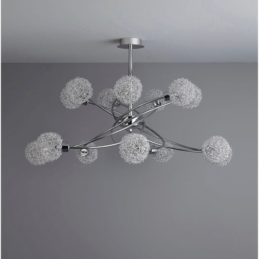 Ceiling Light 14 Way Lamp 40W 240V Brushed Chrome Effect Clear Glass Finish IP20 - Image 1