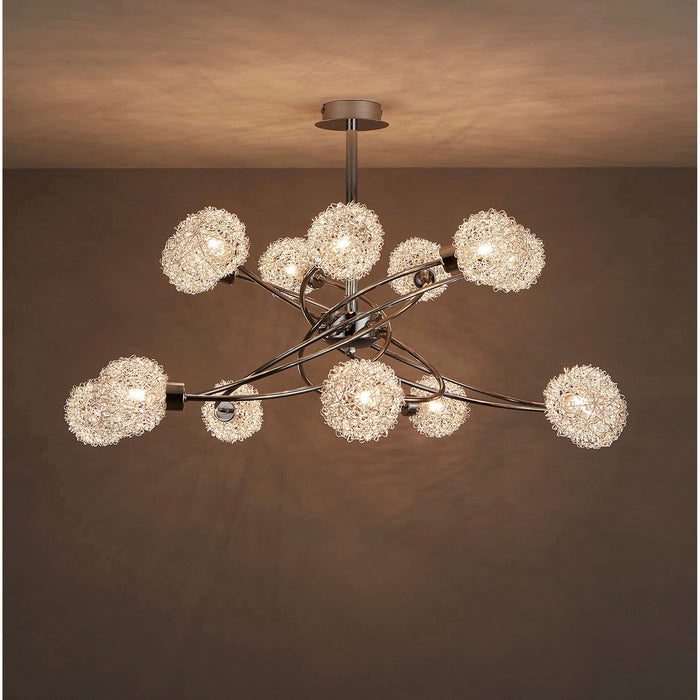 Ceiling Light 14 Way Lamp 40W 240V Brushed Chrome Effect Clear Glass Finish IP20 - Image 5
