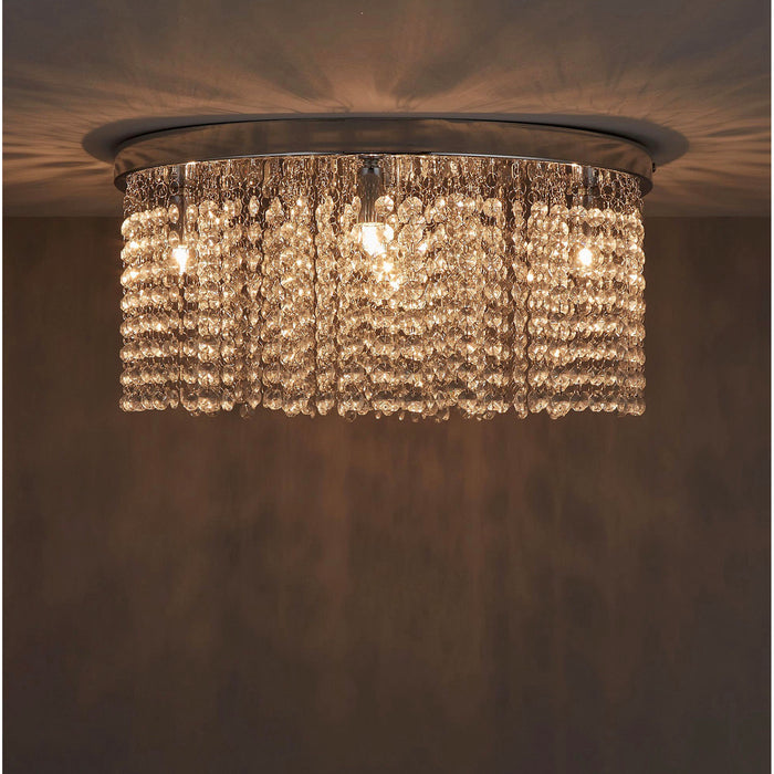 Ceiling Light Pendant 5 Way Crystal Droplet Beads Modern Living Room 40W - Image 1