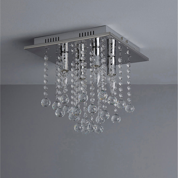 Libertas Ceiling Light Chrome Effect 4 Lamp Living Room Bedroom Hallway Lighting - Image 1