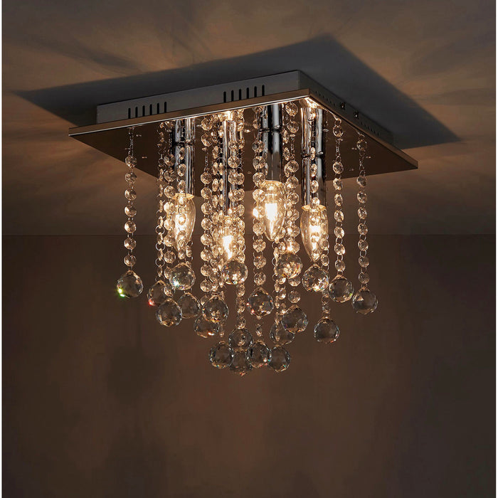 Libertas Ceiling Light Chrome Effect 4 Lamp Living Room Bedroom Hallway Lighting - Image 3