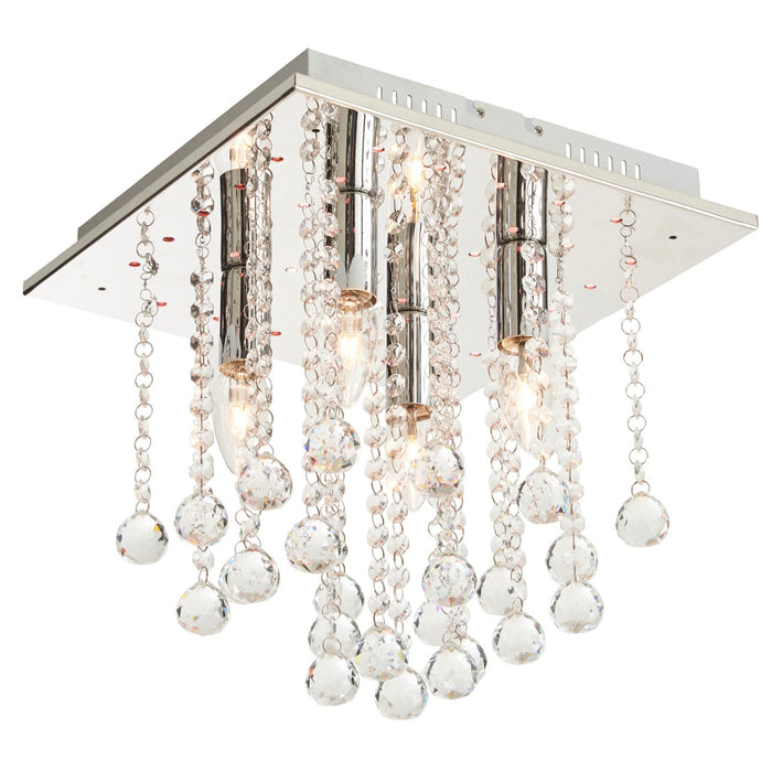 Libertas Ceiling Light Chrome Effect 4 Lamp Living Room Bedroom Hallway Lighting - Image 5