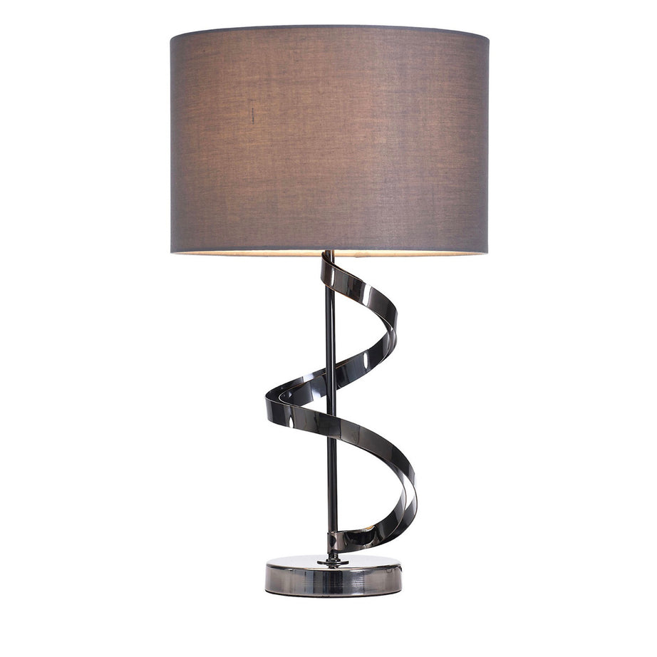 Table Lamp Bedside Light Aitne Spiral Polished Black Chrome Effect Modern - Image 3