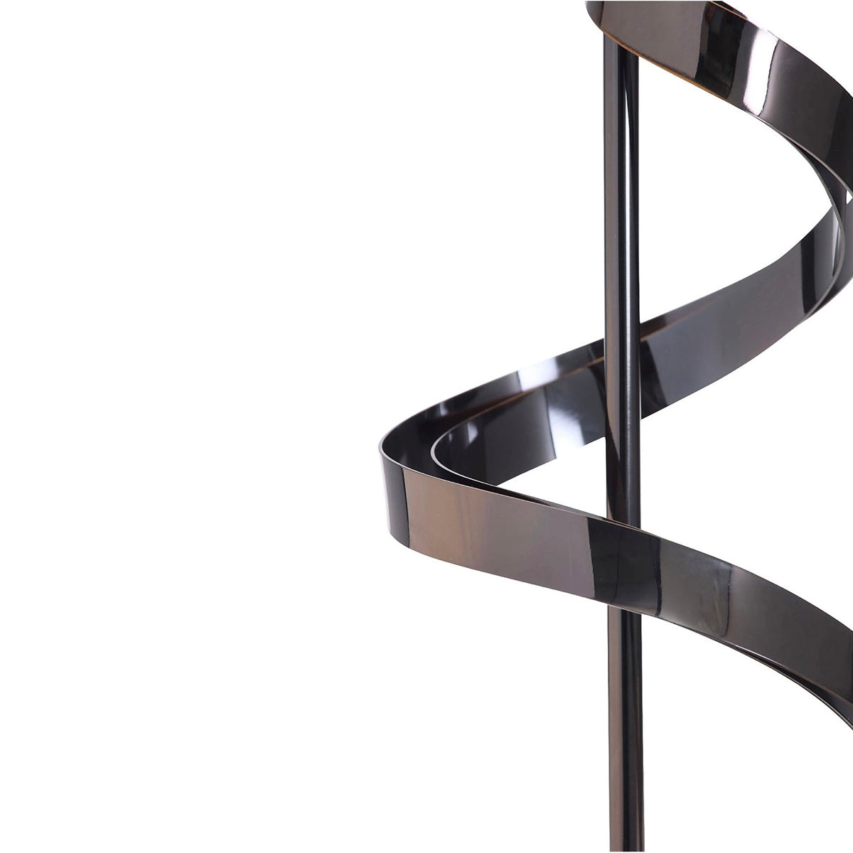 Table Lamp Bedside Light Aitne Spiral Polished Black Chrome Effect Modern - Image 4