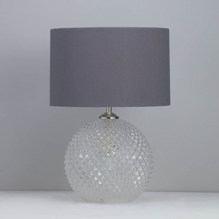 Table Light Pineapple Clear Dark Grey Shade E14 Bedside Bedroom Living Room 42W - Image 2