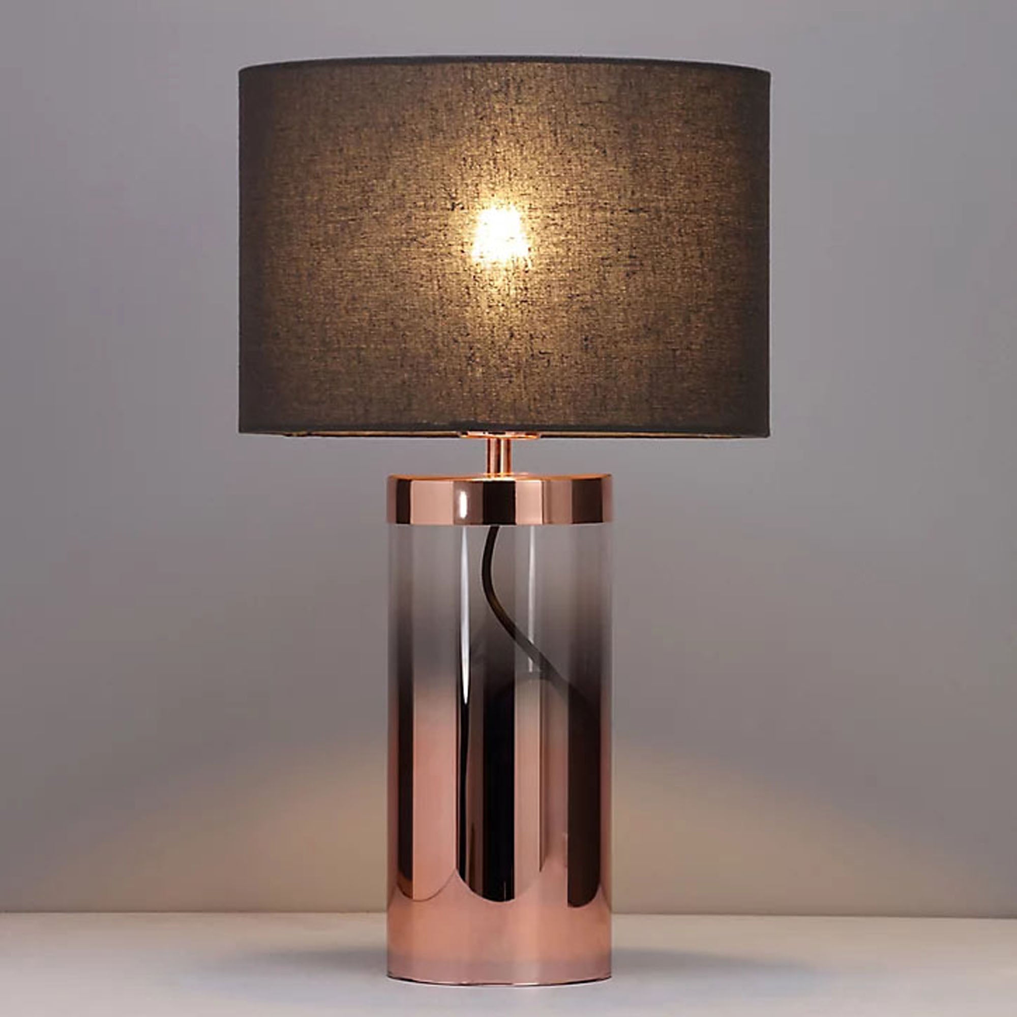 Inlight Table Lamp Electric Inline Copper Ombre Cylinder Light Bedroom 42W - Image 1