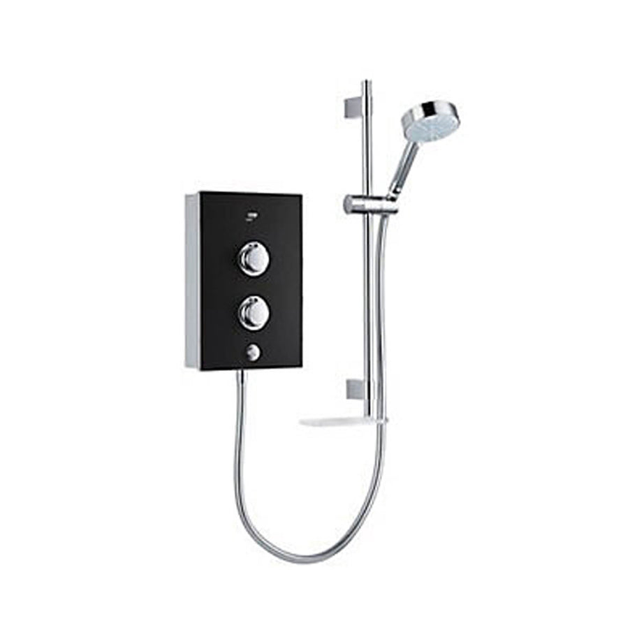 Mira Electric Shower 8.5kW Black Onyx Manual 4 Spray Pattern Round Modern - Image 1