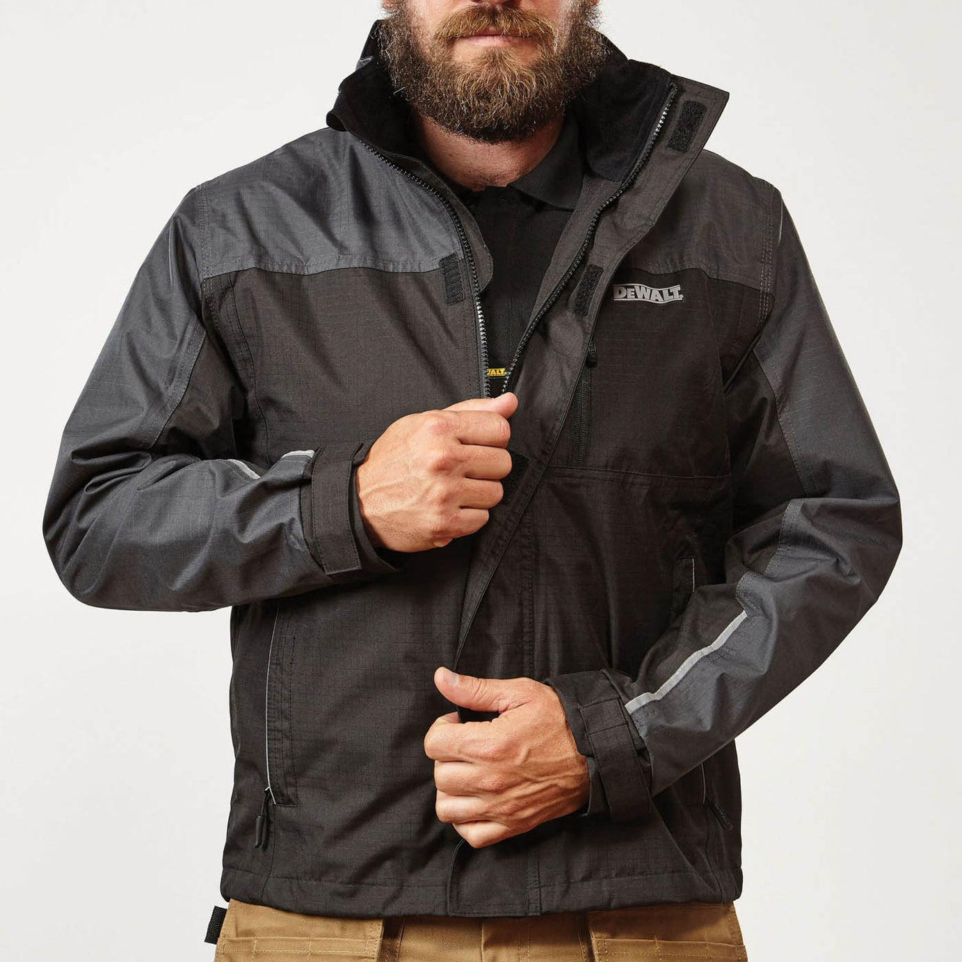 DeWalt Jacket 3 Pockets Storm Black Grey Waterproof Lightweight XX Large - Image 2