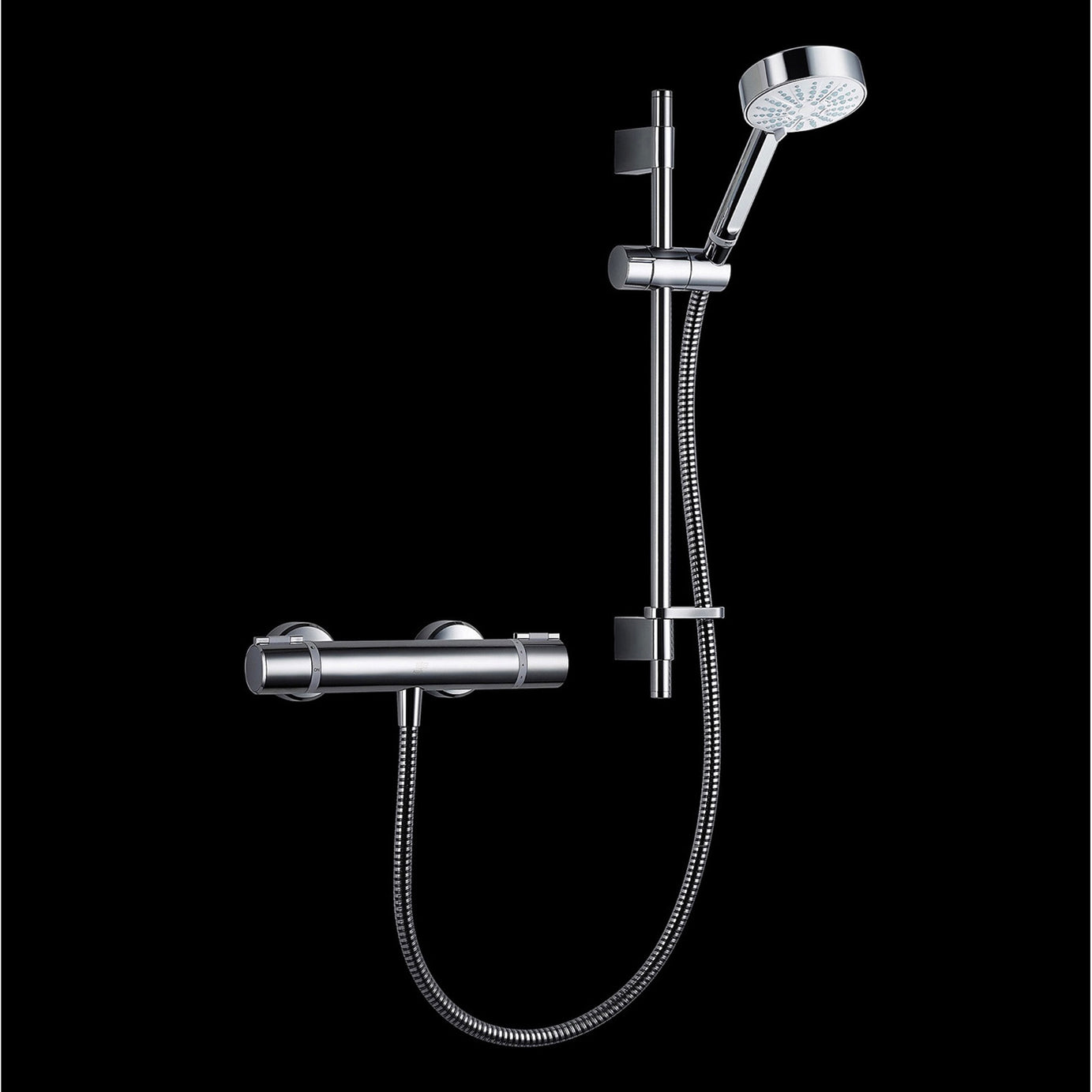 Mira Thermostatic Mixer Shower Chrome 4 Spray Pattern Round Head Wall Mounted - Image 4