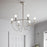 Chandelier Ceiling Light Pendant 6 Lamp Matt Metal White Modern Living Room - Image 1