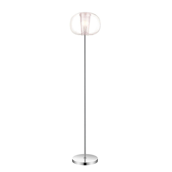Floor Lamp Tall Light Standing Modern Clear Plastic Shade Bedroom Lounge 1.7m - Image 2