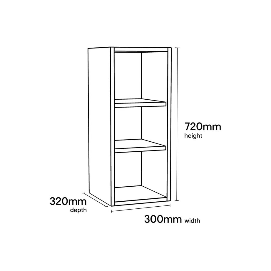 Kitchen Wall Cabinet 2 Tier Matt White Standard Storage Unit (W)300mm (D)320mm - Image 5