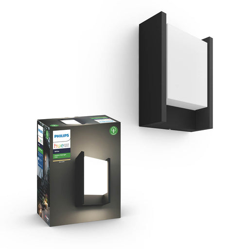 Philips Hue LED Outdoor Wall Light Black Rectangle Modern 1150lm (Dia)16.6cm - Image 1