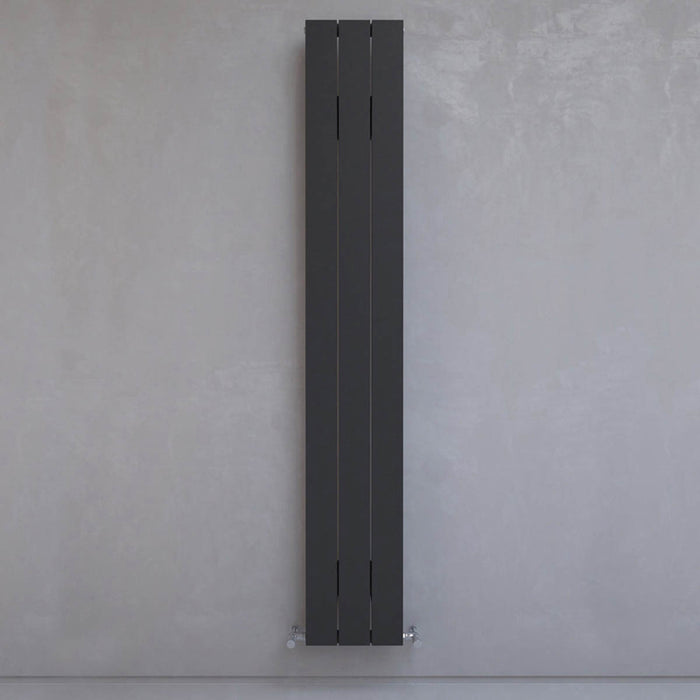 Kudox Designer Radiator Vertical Black Flat Aluminium Tall 1800 x 280mm 2337BTU - Image 2