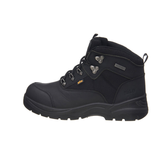 Site Mens Safety Boots Onyx Black Leather Steel Toe Cap Padded Waterproof UK 10 - Image 2