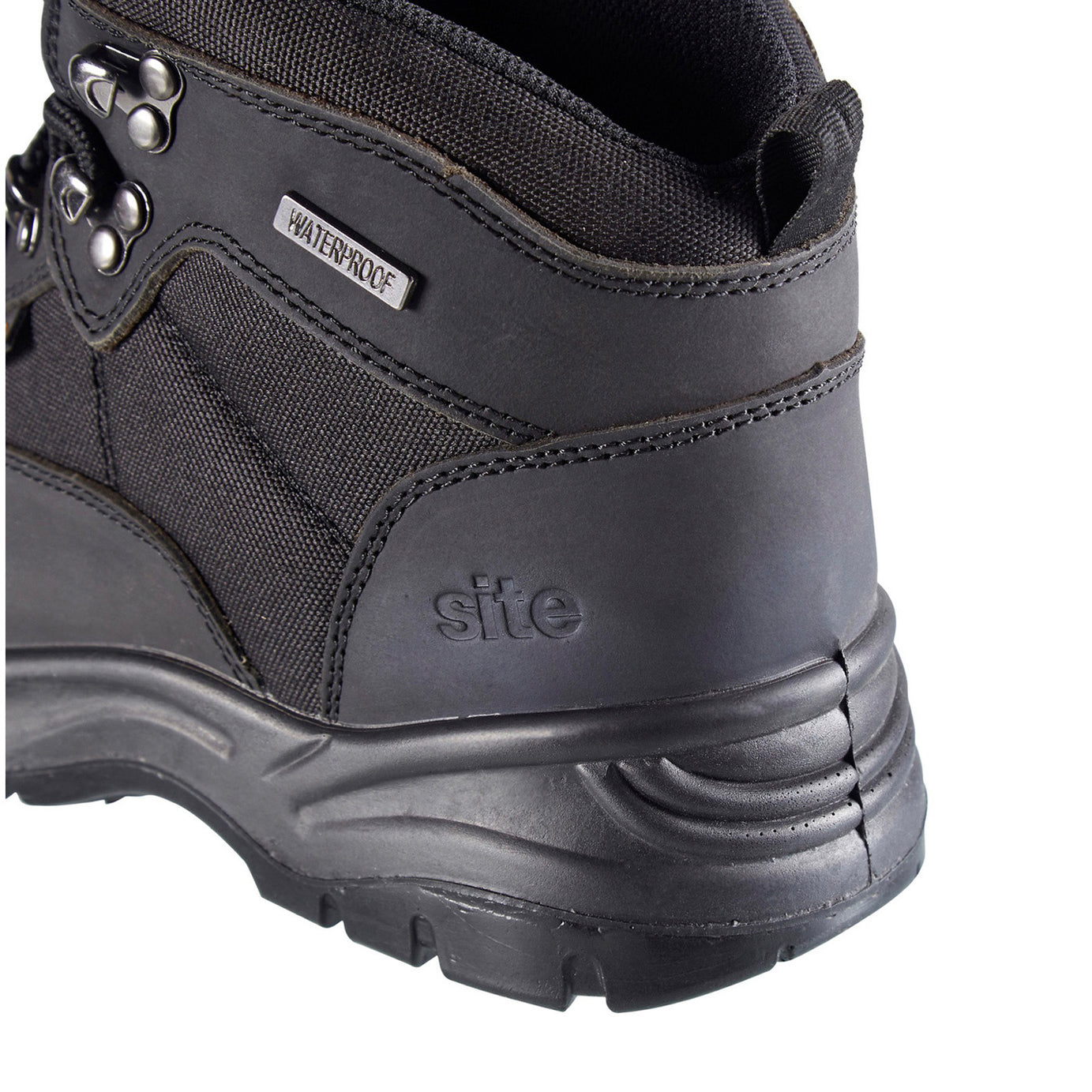 Site Mens Safety Boots Onyx Black Leather Steel Toe Cap Padded Waterproof UK 10 - Image 4