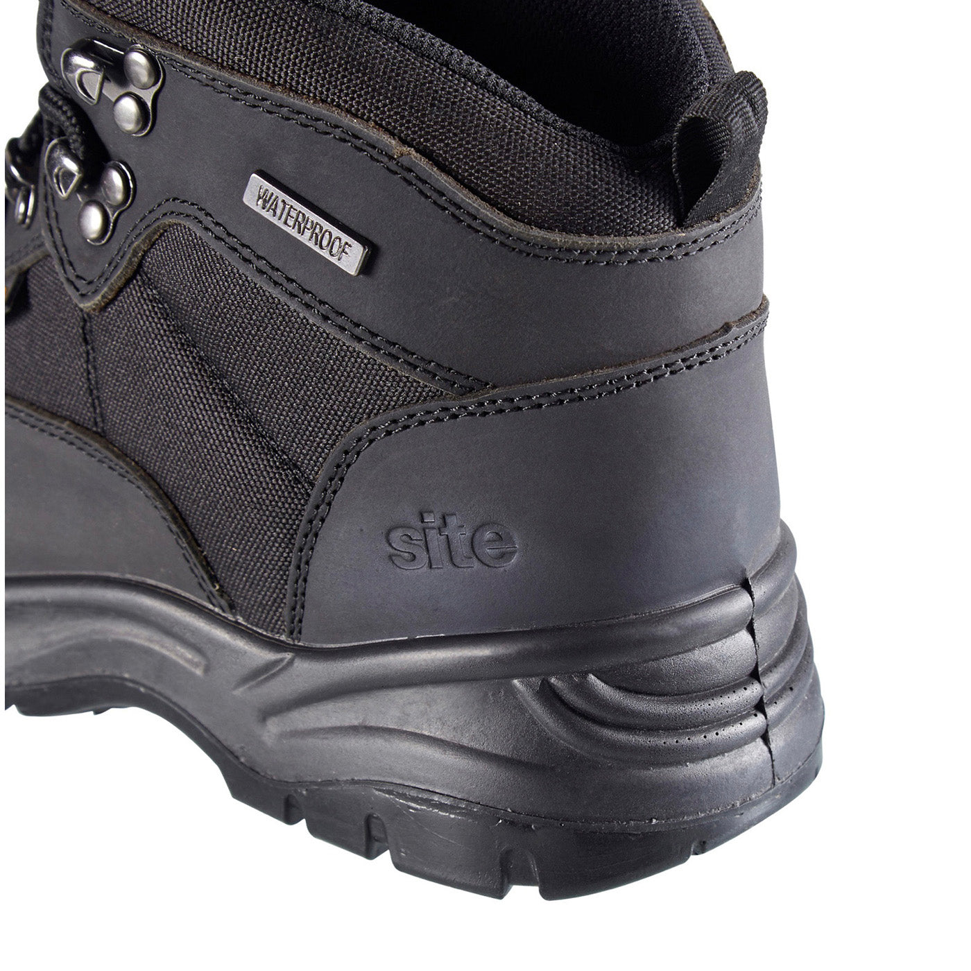 Site Mens Safety Boots Onyx Black Leather Steel Toe Cap Padded Waterproof UK 10 - Image 4