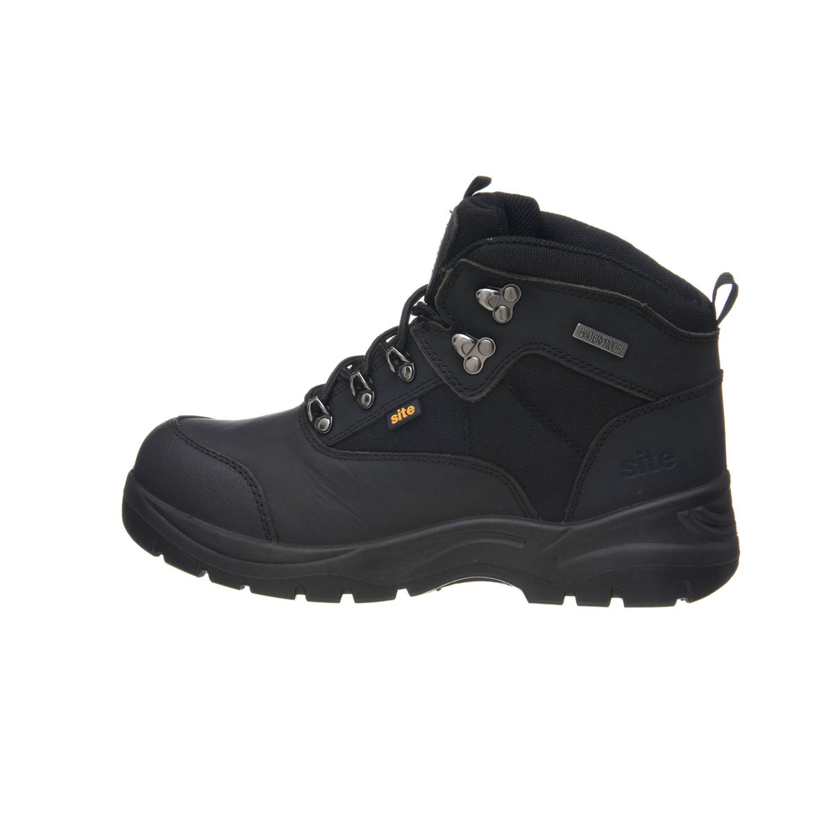 Site Safety Boots Mens Wide Fit Black Leather Waterproof Steel Toe Size 11 - Image 2