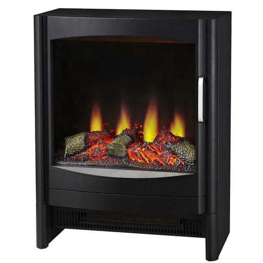 Electric Stove Fireplace Heater LED Flame Effect Modern Black Freestanding 2KW - Image 1