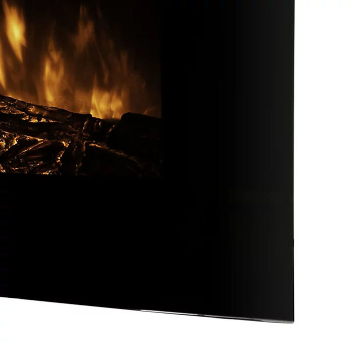 Electric Fireplace LED Flame Effect Wall Mounted Black Glass Heater Modern 1.8kW - Image 7