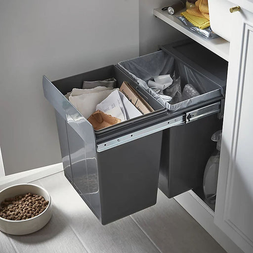 Integrated Kitchen Cupboard Waste Recycle Bin PullOut Soft Close Rectangular 36L - Image 1