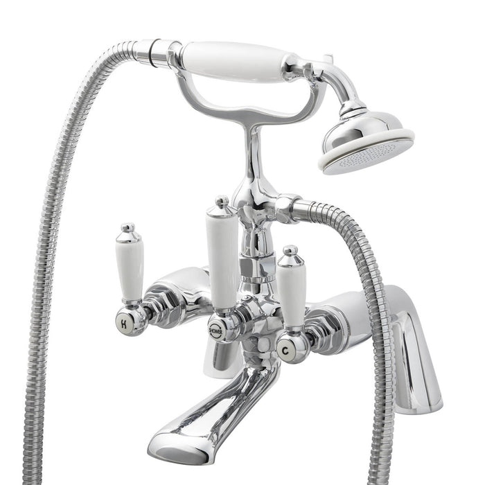 GoodHome Bath Filler Shower Mixer Tap Chrome Traditional Bathroom Home 5bar - Image 2