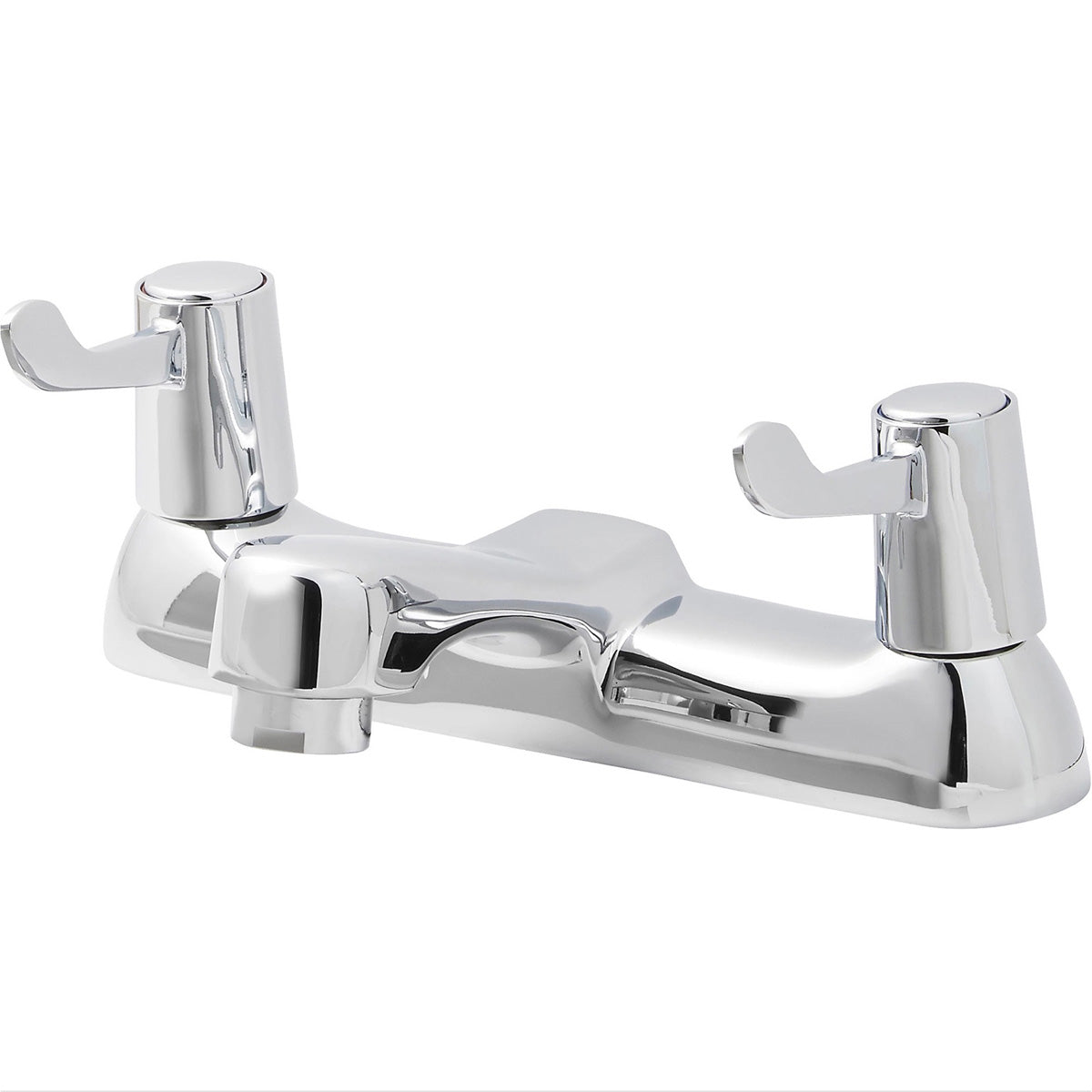 Bath Filler Tap Mixer Chrome Twin Lever Handles Brass Traditional Bathroom - Image 1