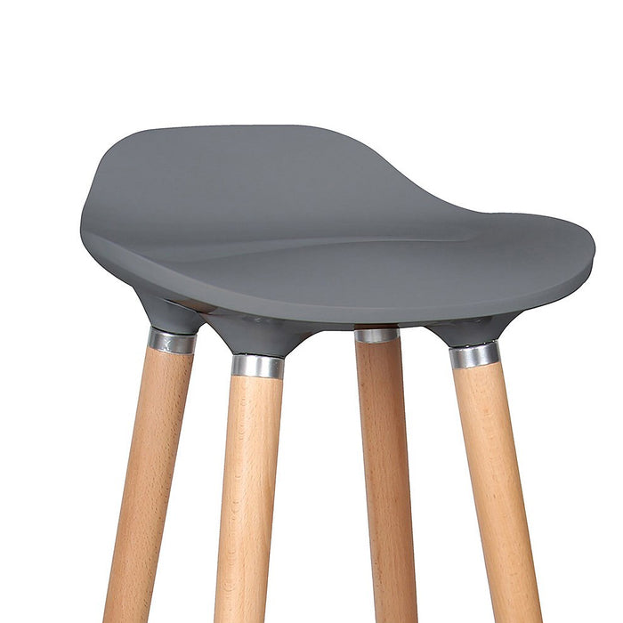 Cooke & Lewis Shira Bar Stool Anthracite Grey Solid Beech Wooden Legs - Image 2