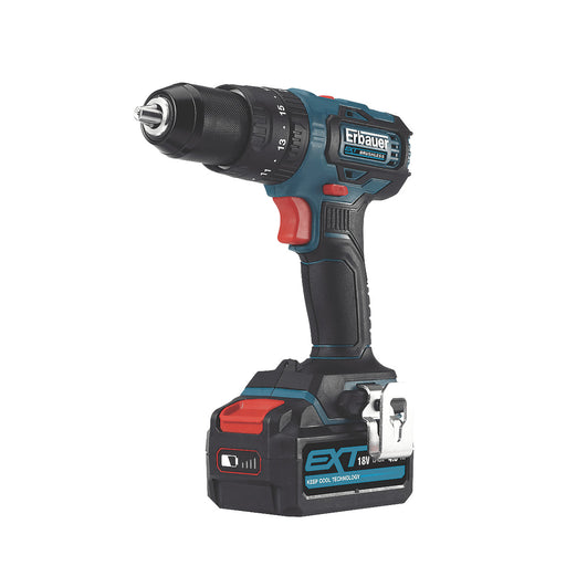 Erbauer Combi Drill Cordless ECD18-Li-2 18V Brushless 4Ah Lithium-ion EXT - Image 1
