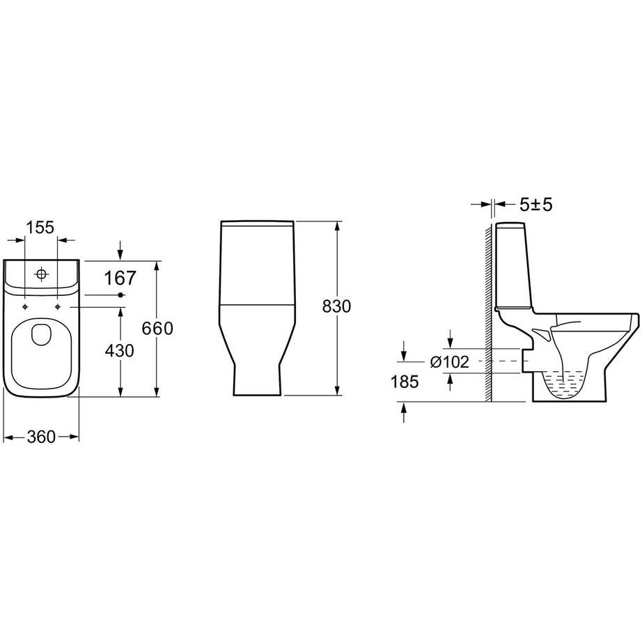 Teesta Close Coupled Toilet Soft Close Seat WC Bathrom White Dual Flush Cistern - Image 4