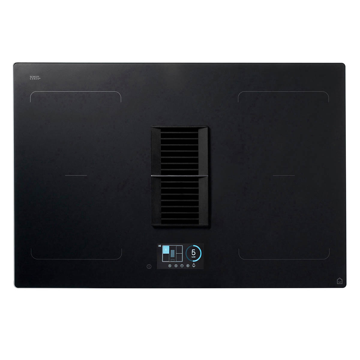 Induction Hob With Extractor Fan 77cm GHIHEF77 Black 4 Zone Integrated Built In - Image 1