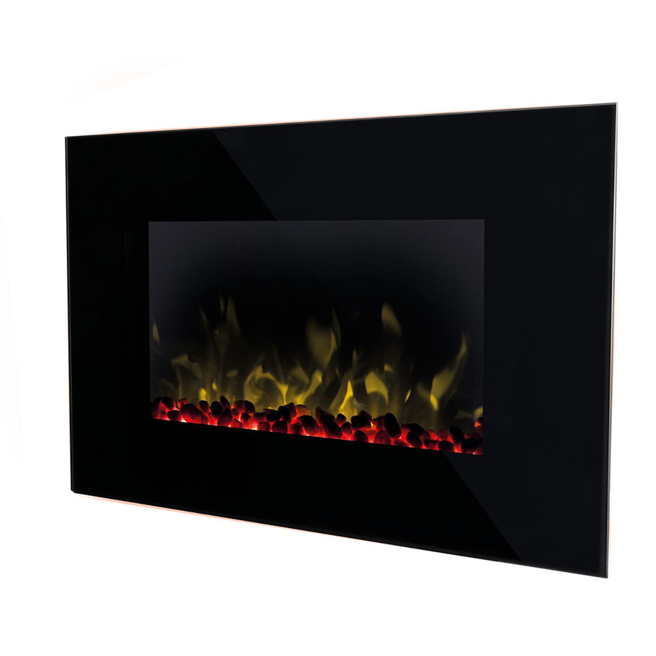Dimplex Electric Fire Black Glass Wall Fireplace Colour Changing Flame Speakers - Image 1