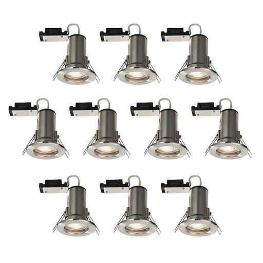 LED Downlights Ceiling Spotlight Fixed Recessed Chrome Warm White 5W Pack of 10 - Image 1